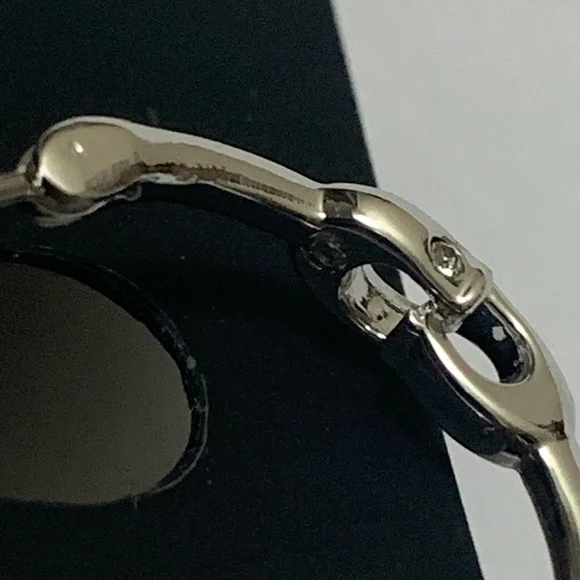 Coach Signature C Hoop Earrings Silvertone NEW $45 - Picture 7 of 10